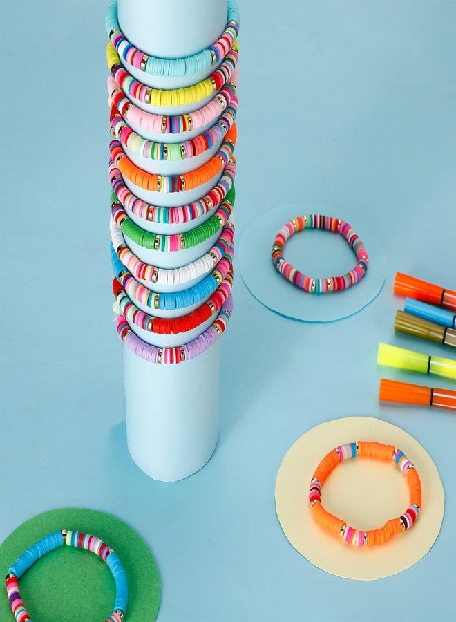 سوريو أساور صداقة من Sureio مصنوعة من الخرز الملون، مكونة من 24 قطعة، أساور من الخرز المرن للنساء، هدايا العودة إلى المدرسة، هدايا حفلات ما قبل المدرسة - Image 5