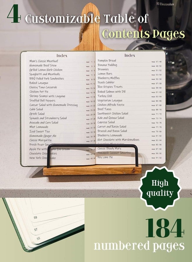 hi!SCI Blank Recipe Book to Write in Your Own Recipes, Large Recipe Notebook with 192 Pages, 7" x 10" Hardcover Recipe Journal for Family Cooking Lover (Sage Green) - Image 5