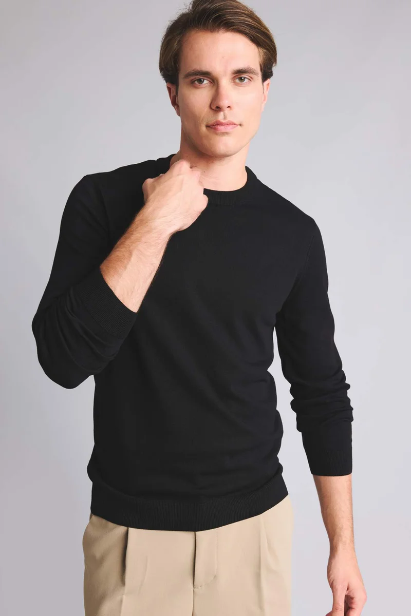 ديفاكتو Regular Fit Crew Neck Knitwear Pullover