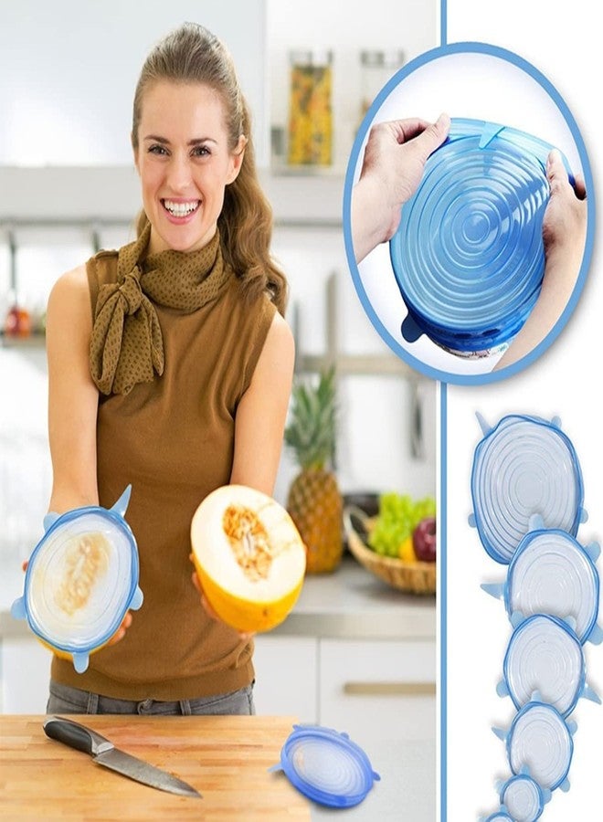 MX TAB Silicone Stretch Lids, Multi Size Reusable Silicone Lids Food And Bowl Covers, Dishwasher And Freezer Safe (Color May Vary) (STANDARD, Random Color Pack of 12 Pcs) - Image 5