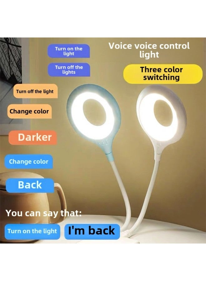 Usb Intelligent Voice Desk Lamp Learning Control Lamp Voice Control Lamp Induction Lamp Led Socket Night Light Integrated Bedside Lamp-Color:Usb White Light Night Light-white Light-12 Pieces  - Image 2