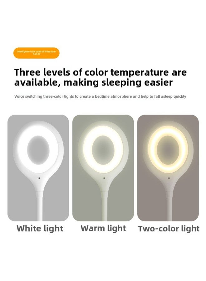 Usb Intelligent Voice Desk Lamp Learning Control Lamp Voice Control Lamp Induction Lamp Led Socket Night Light Integrated Bedside Lamp-Color:Usb White Light Night Light-white Light-12 Pieces  - Image 5