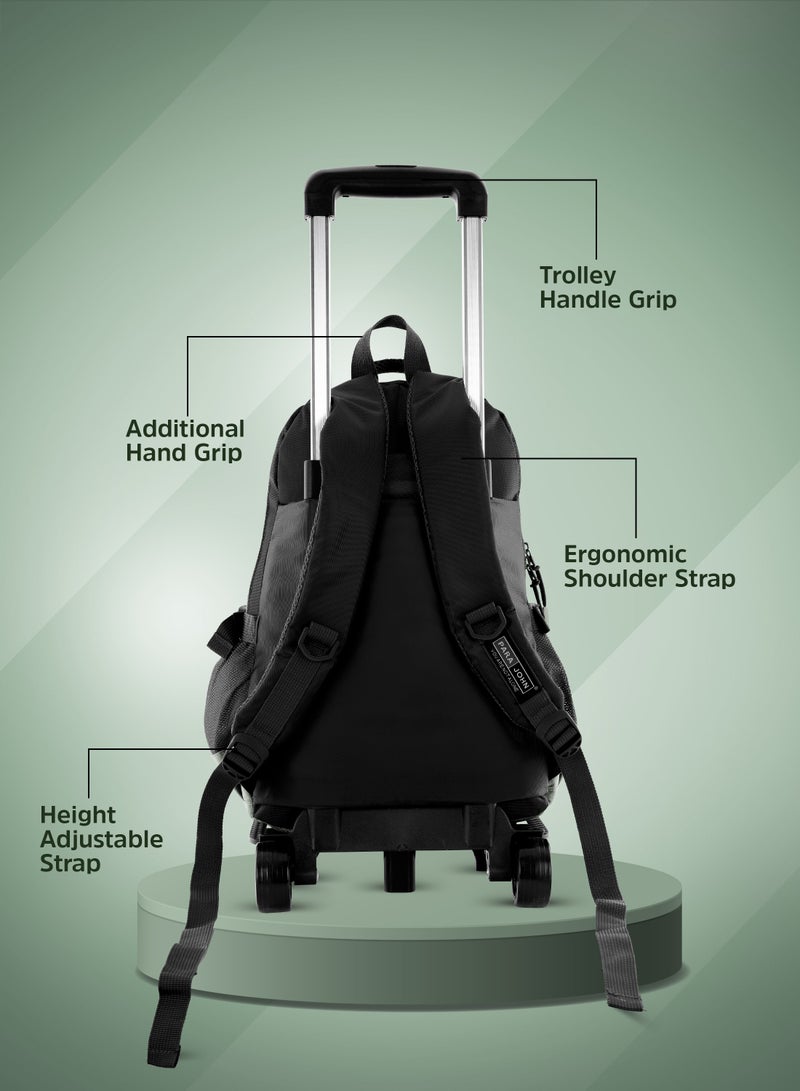 بارا جون حقيبة ظهر بعجلات للجنسين مع حزام قابل للتعديل للمدرسة والجامعة والمكتب والعمل والسفر -  بوصة أخضر - Image 4