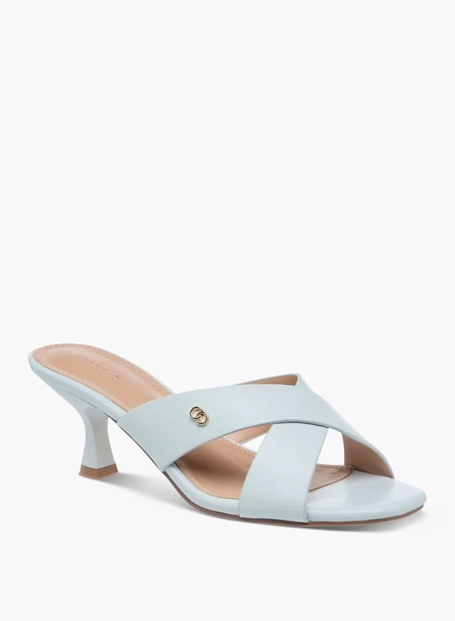 سيليست صنادل نسائية بكعب عريض بحزام متقاطع سهلة الارتداء