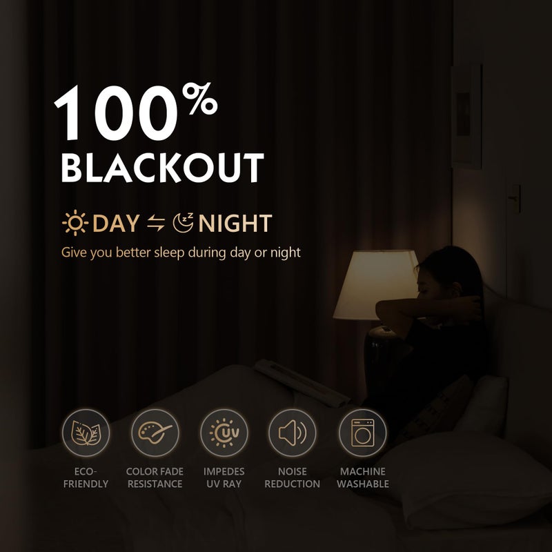 FMFUNCTEX 100% Blackout Curtains for Bedroom, Coffee Brown Curtains 84 Inches Long Textured Thermal Insulated Curtains for Living Room Drapes, Black Out Drapery Grommet Room Darkening 2 Panels - Image 2