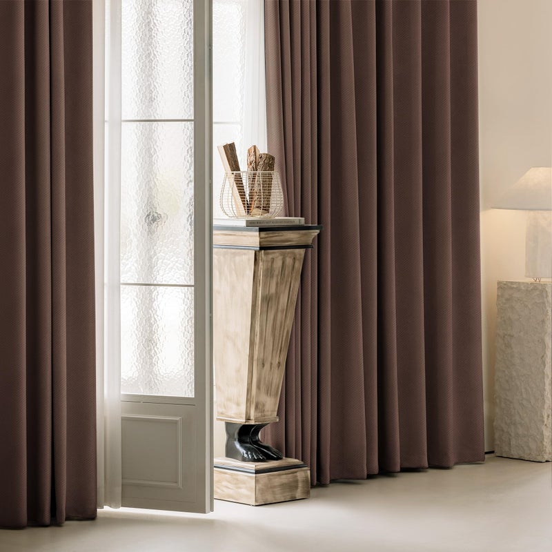 FMFUNCTEX 100% Blackout Curtains for Bedroom, Coffee Brown Curtains 84 Inches Long Textured Thermal Insulated Curtains for Living Room Drapes, Black Out Drapery Grommet Room Darkening 2 Panels - Image 3