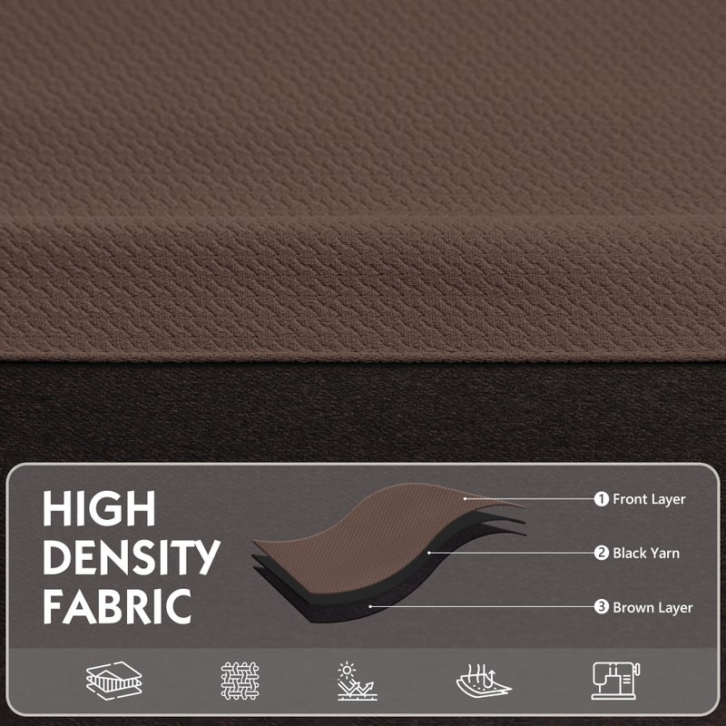 FMFUNCTEX 100% Blackout Curtains for Bedroom, Coffee Brown Curtains 84 Inches Long Textured Thermal Insulated Curtains for Living Room Drapes, Black Out Drapery Grommet Room Darkening 2 Panels - Image 5