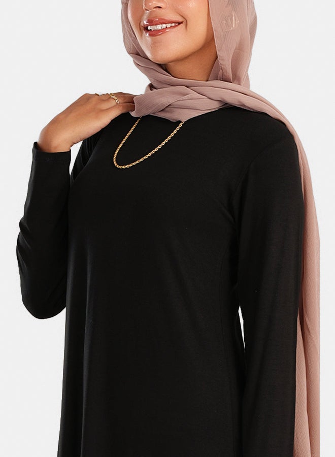 Carina Viscose Round Neck Dress - Image 4