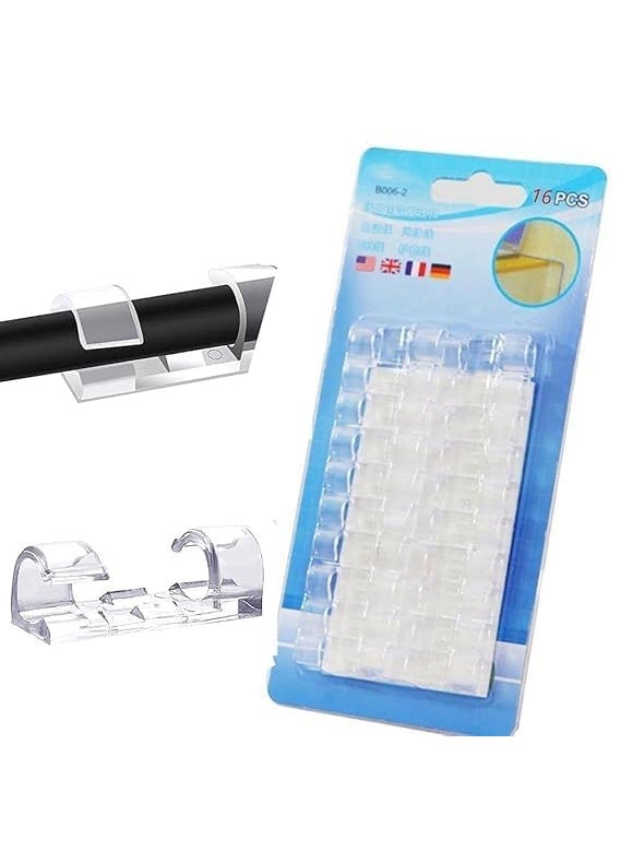 Elpenor Elpenor SelfAdhesive Cable Management Clips SelfAdhesive Wire Holder for Car Office and Home Wire Organizer Accessories Office Laptop Computer Transparent 32 Pcs 32  - Image 1