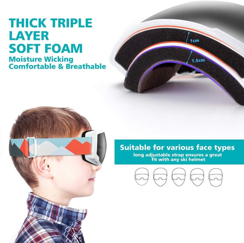 OutdoorMaster Kids Ski Goggles, Snowboard Goggles - Youth Snow Goggles - Image 4