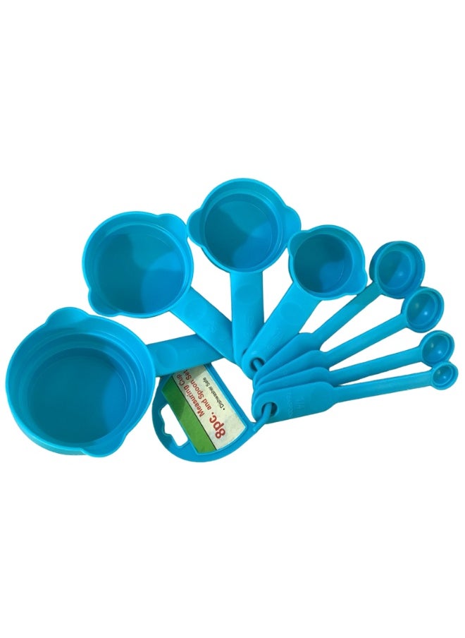 Generic - 8 Pcs Measuring Cups and Spoons Set, Stackable Plastic Handle Accurate Tablespoon for Measuring Dry and Liquid Ingredients Small Teaspoon with Plastic Head - Image 1