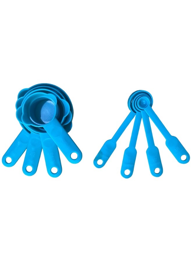 Generic - 8 Pcs Measuring Cups and Spoons Set, Stackable Plastic Handle Accurate Tablespoon for Measuring Dry and Liquid Ingredients Small Teaspoon with Plastic Head - Image 1