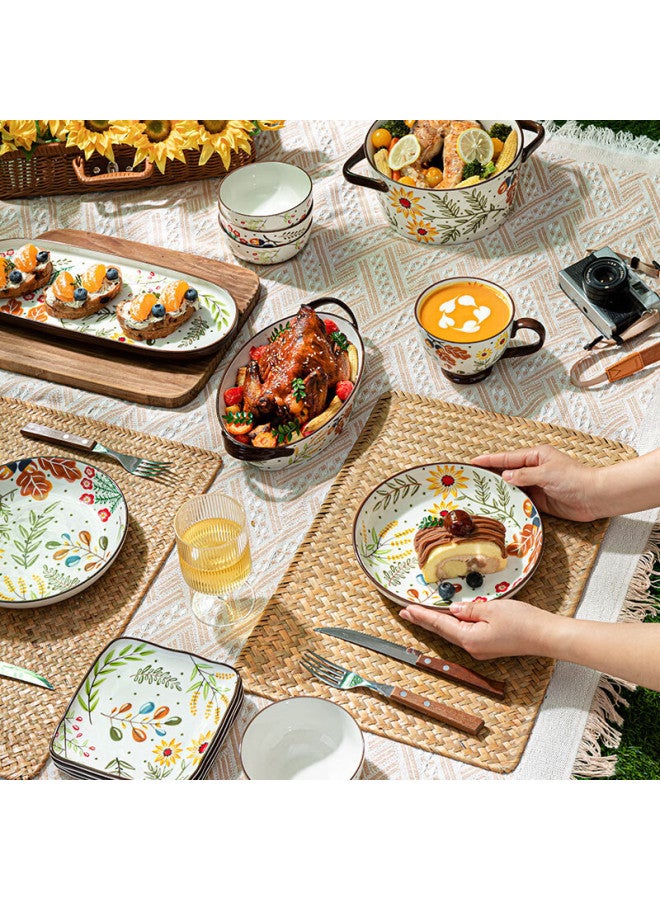 JD.com Jd Jingzao Plate, For Grilled Fish, Steak, Western Cuisine, Fruit And Vegetables, Home Use, Floral Series, 8 Inches * 2 - Image 2