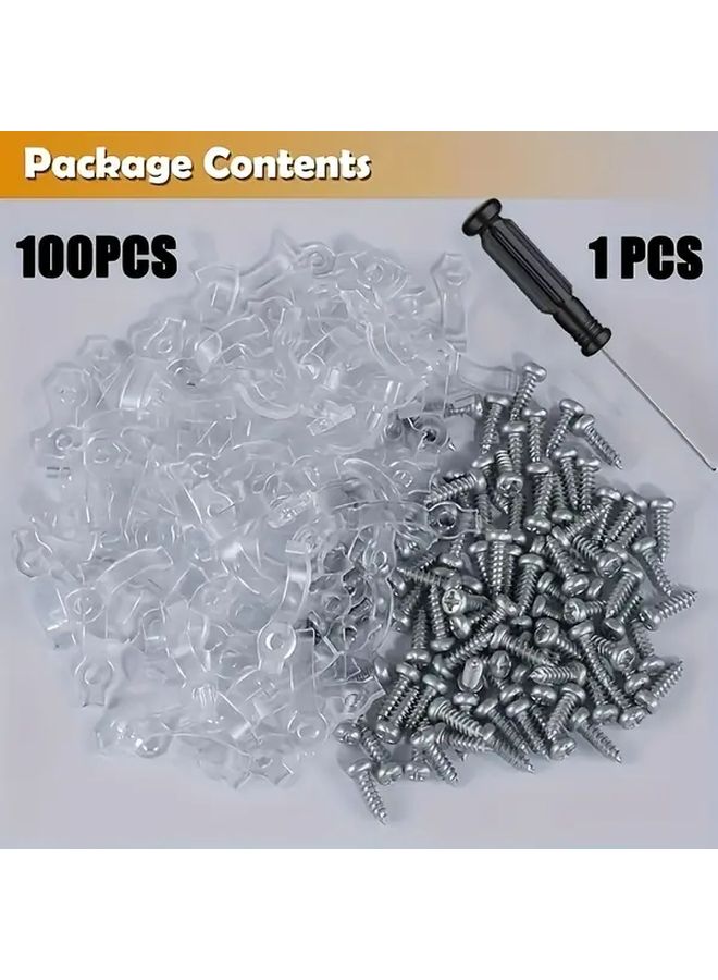 100 قطعة من حاملات شريط LED مع مفك براغي ومشابك تثبيت من جانب واحد - Image 2