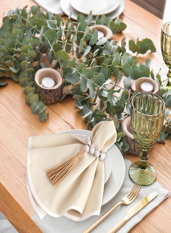 APTWOW Napkin Rings Set of 12, White Washed Wood Bead Napkins Rings, Wooden Napkin Rings for Table Decor, Farmhouse Napkins Rings for Boho Table Decor, Family Banquet, Wedding, Holiday Dinner Party - Image 4