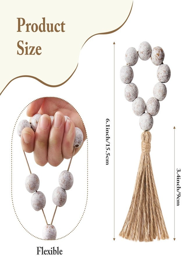 APTWOW Napkin Rings Set of 12, White Washed Wood Bead Napkins Rings, Wooden Napkin Rings for Table Decor, Farmhouse Napkins Rings for Boho Table Decor, Family Banquet, Wedding, Holiday Dinner Party - Image 3