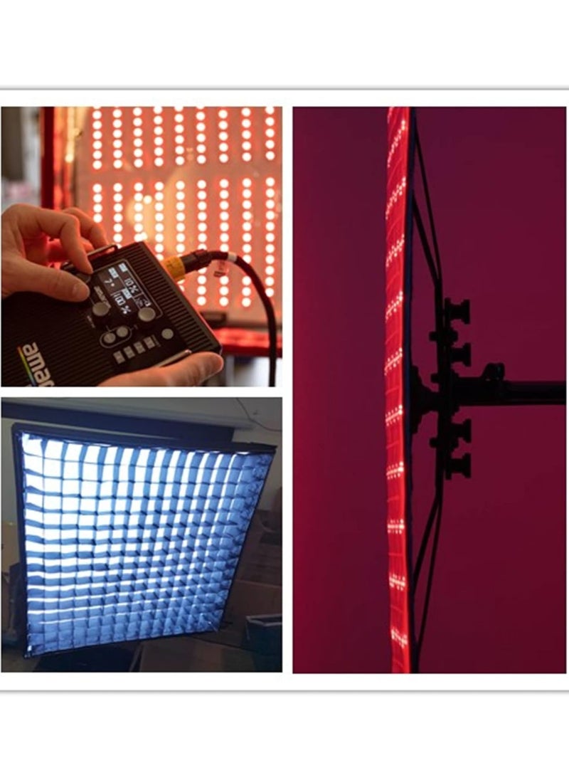 Aputure Amaran F22c 200W RGBWW Flexible LED Mat with Honeycomb Grid CRI 95+ CCT 2500K to 7500K Support Sidus Link App Control Built-in 15 Lighting FX