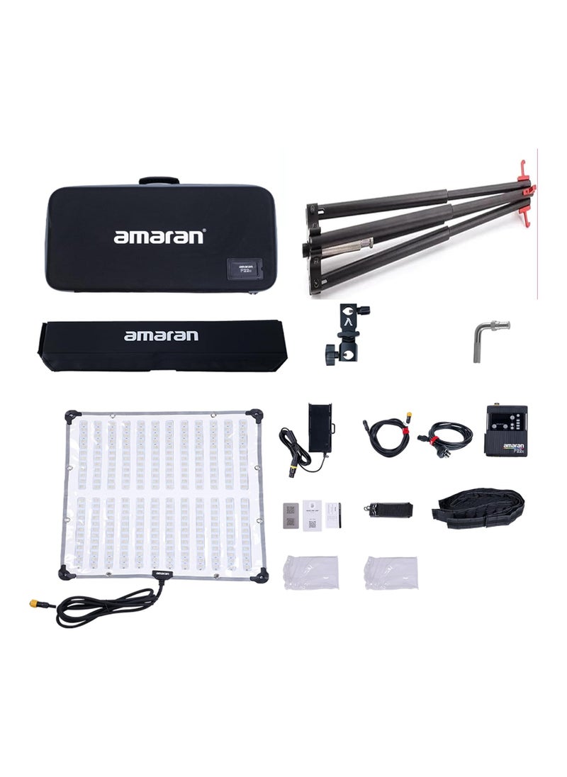 Aputure Amaran F22c 200W RGBWW Flexible LED Mat with Honeycomb Grid CRI 95+ CCT 2500K to 7500K Support Sidus Link App Control Built-in 15 Lighting FX