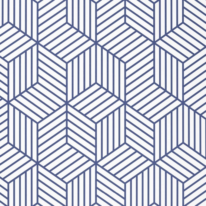 1771X118 GEOMETRIC HEXAGON WALLPAPER PEEL AND STICK BLUE WHITE CONTACT PAPER GEOMETRIC CONTACT PAPER REMOVABLE SELF ADHESIVE WALLPAPER VINYL FILM FOR SHELF DRAWER HOME USE