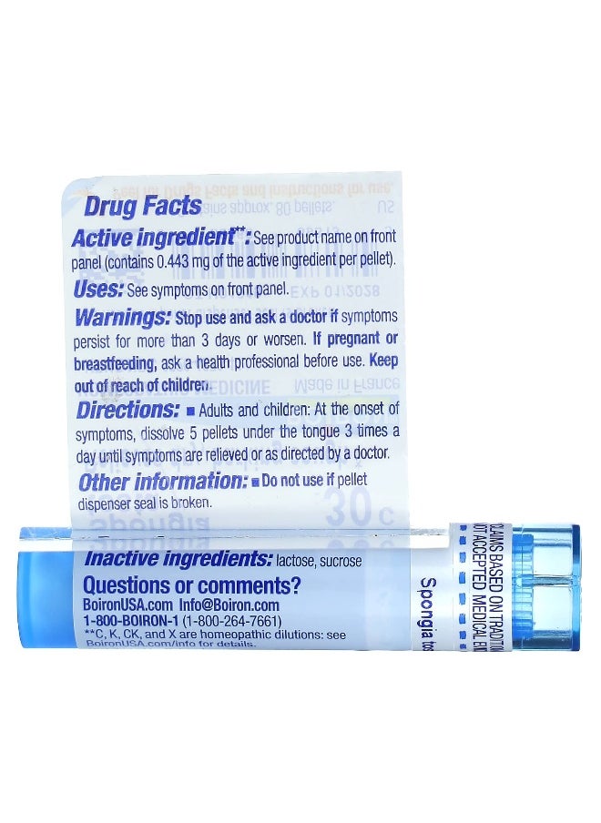 Boiron Boiron, Spongia Tosta 30C, Dry Cough Relief, 80 Pellets  - Image 2