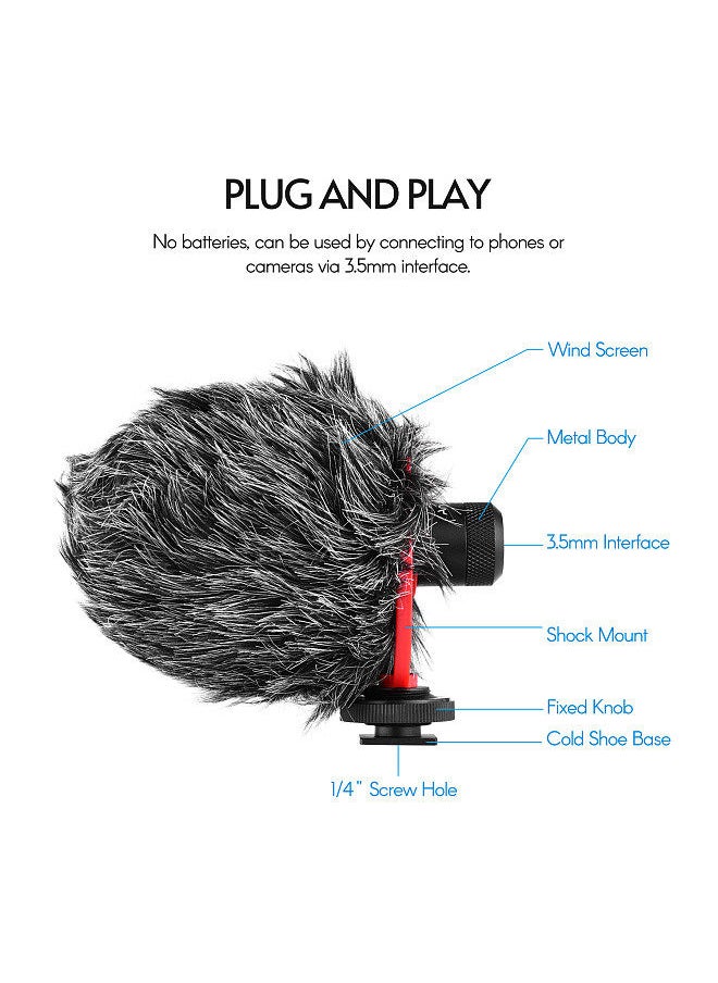 ANDOER - Smartphone Vlogging Hand Grip Mobile Phone Video Recording Holder Handle Stabilizer Cellphone Clamp 40mm-85mm Width with Microphone and Mini LED Light - Image 1