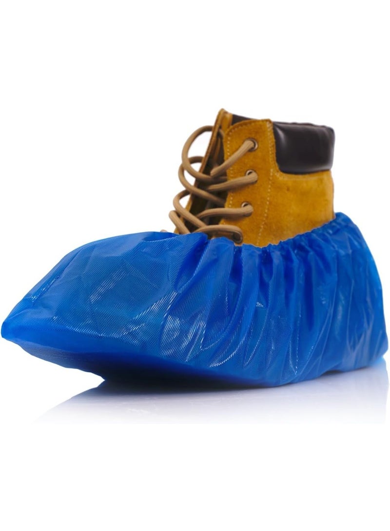 أغطية أحذية للاستخدام مرة واحدة، عبوة من 120 قطعة (60 زوجًا) - أغطية أحذية من مادة CPE غير قابلة للانزلاق ومقاومة للماء والتمزق | واقيات أحذية متينة وقابلة لإعادة التدوير للاستخدام الداخلي والمنازل والمكاتب والزوار والعمال (أزرق) - Image 2