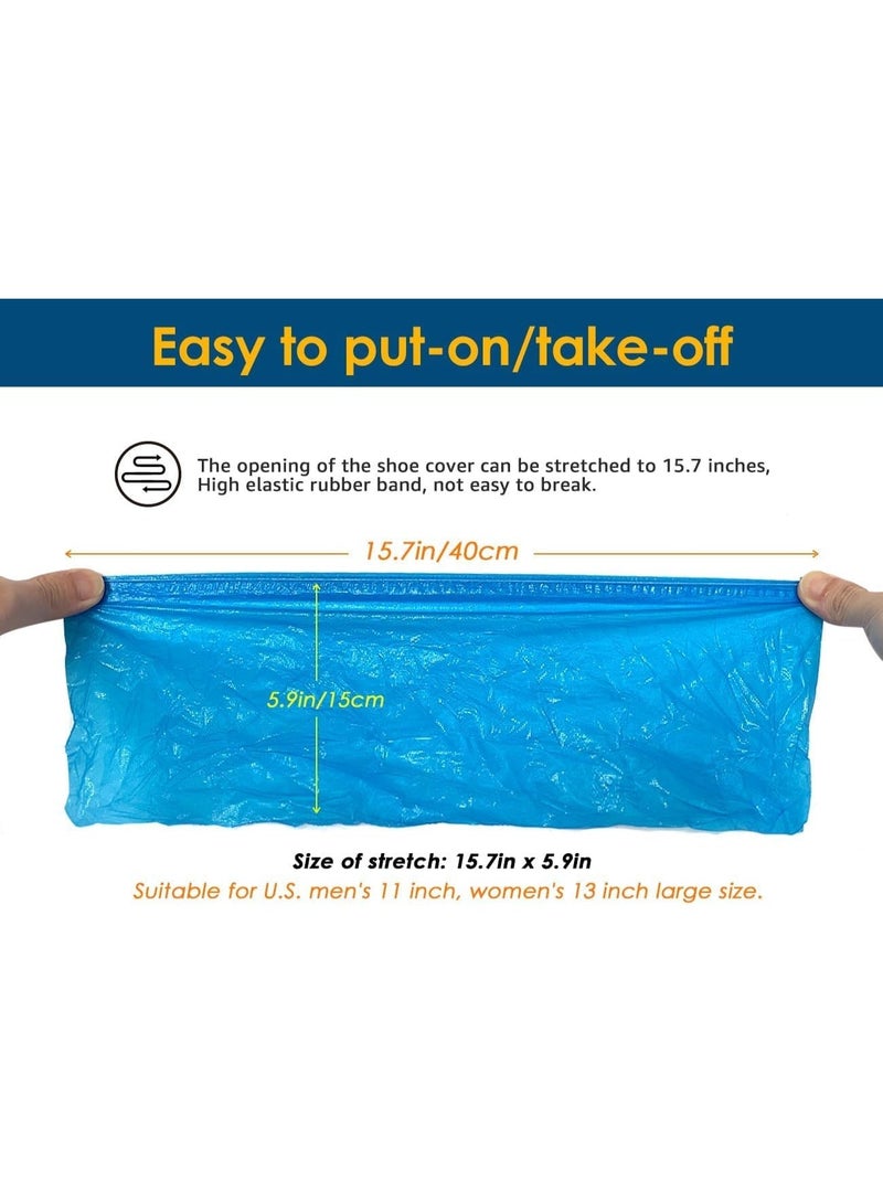 أغطية أحذية للاستخدام مرة واحدة، عبوة من 120 قطعة (60 زوجًا) - أغطية أحذية من مادة CPE غير قابلة للانزلاق ومقاومة للماء والتمزق | واقيات أحذية متينة وقابلة لإعادة التدوير للاستخدام الداخلي والمنازل والمكاتب والزوار والعمال (أزرق) - Image 5
