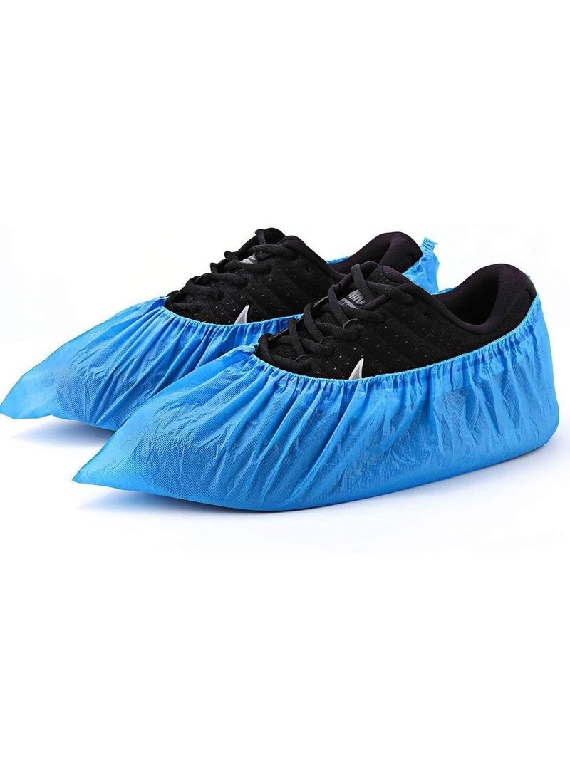 أغطية أحذية للاستخدام مرة واحدة، عبوة من 120 قطعة (60 زوجًا) - أغطية أحذية من مادة CPE غير قابلة للانزلاق ومقاومة للماء والتمزق | واقيات أحذية متينة وقابلة لإعادة التدوير للاستخدام الداخلي والمنازل والمكاتب والزوار والعمال (أزرق) - Image 3