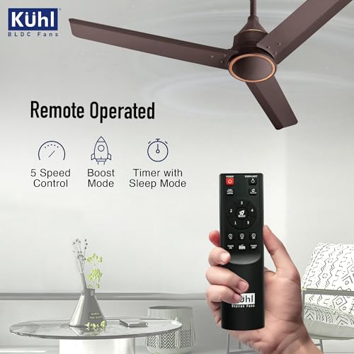KUHL Arctis A4 1200 mm BLDC 65% Power Saving BLDC Ceiling Fan With Remote | BEE 5 Star Rated & ISI Marked | High Air Flow | 5 Year Warranty on Motor | Espresso | Free Installation - Image 3