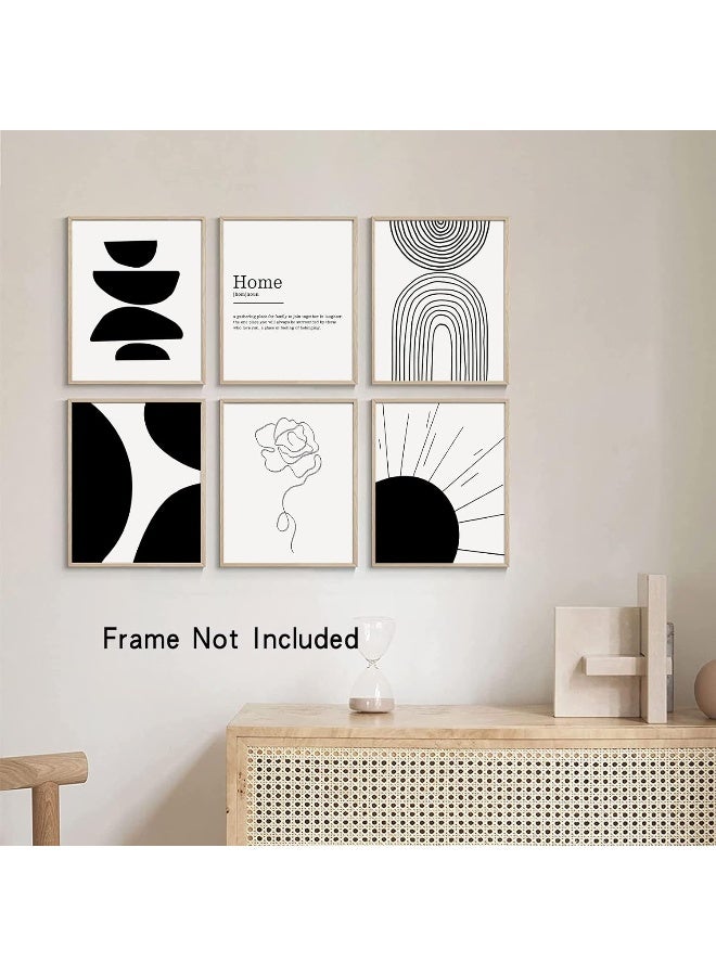 LIYAOLI Black And White Boho Wall Art Prints, 8 X 10 Inch Unframe Set of 6 Boho Wall Decor Prints - Image 3