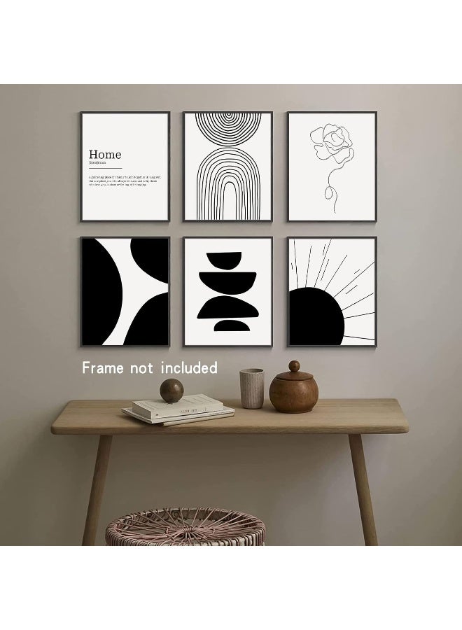 LIYAOLI Black And White Boho Wall Art Prints, 8 X 10 Inch Unframe Set of 6 Boho Wall Decor Prints - Image 4