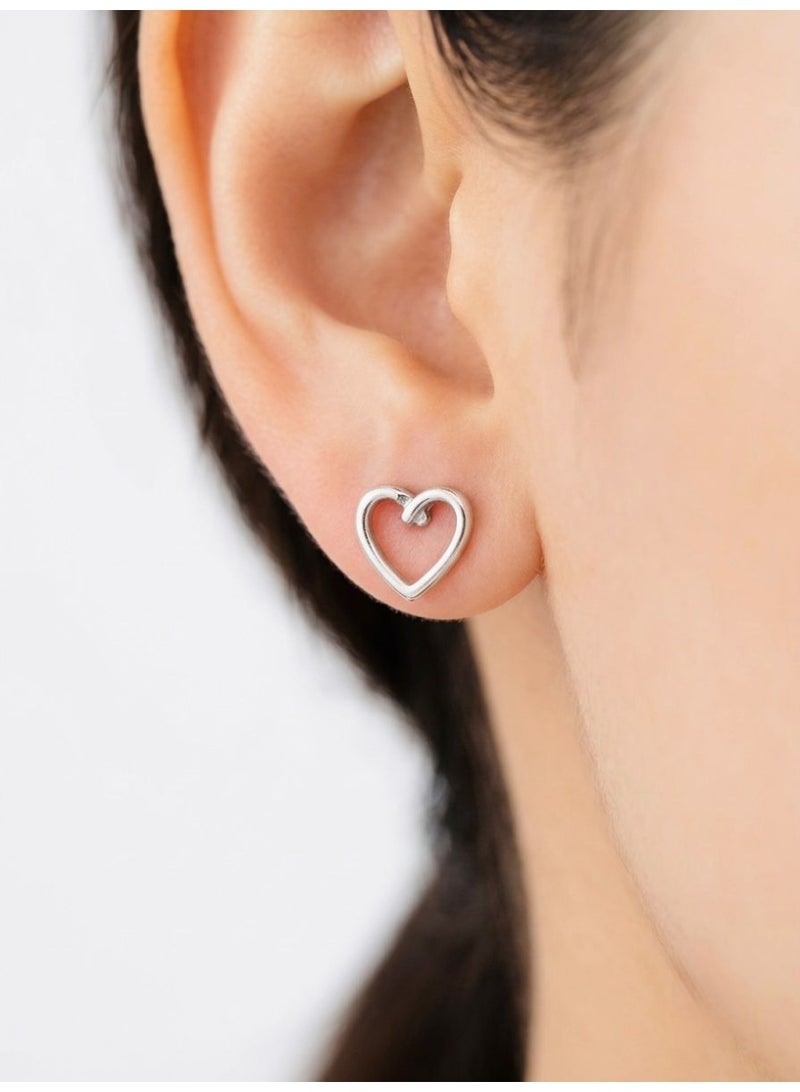The Intermix Gems 18K Gold Heart Stud Earrings - Image 2