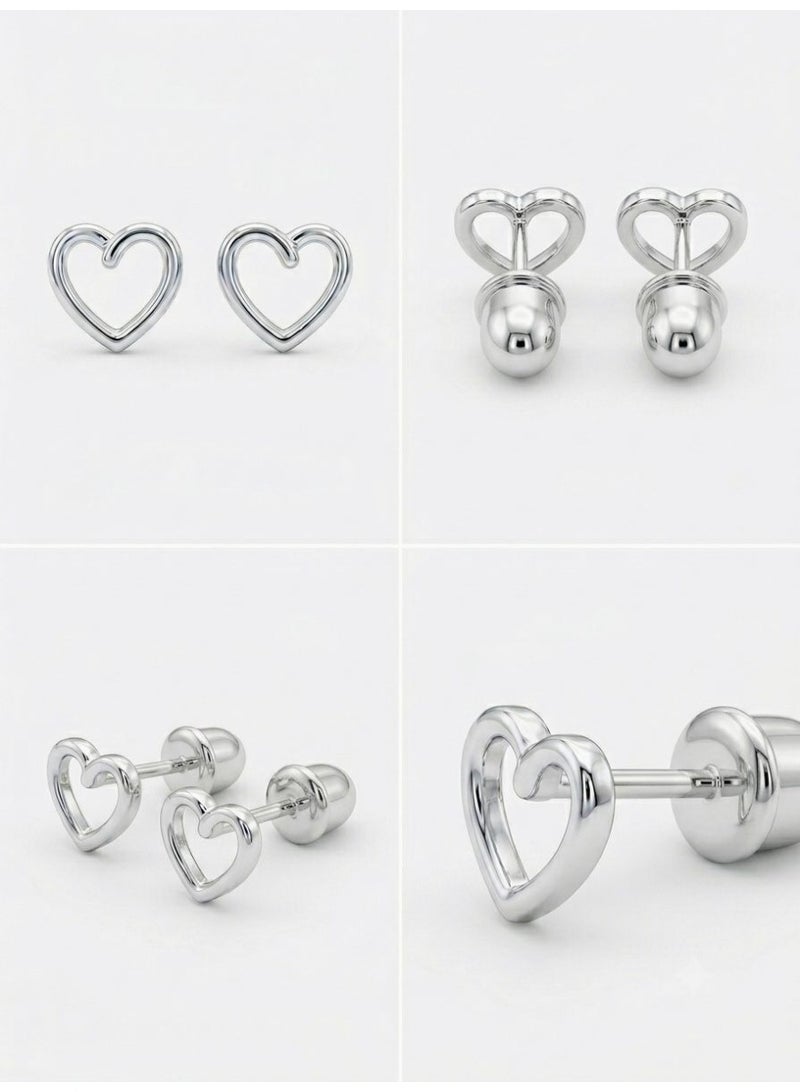 The Intermix Gems 18K Gold Heart Stud Earrings - Image 4