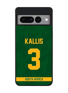 Rugged Black Edge Case for Google Pixel 7 Pro, Slim fit Soft Case Flexible Rubber Edges Thin Cover - Player Name - Jacques Kallis, Jersey Number- 3