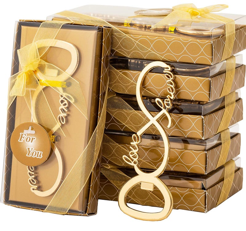 YKLIGTN 50 Pieces Love Forever Bottle Opener Wedding Party Favors for Guest Bridal Shower Party Return Gifts or Baby Shower Decorations and Souvenirs with Gift Box silver 