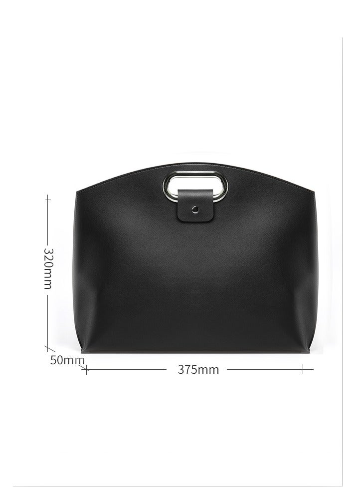 Joyelink 13-14 Inch Laptop Leather Sleeve + Pocket, Compatible with MacBook Air 13.3"/13.6" M1 M2/MacBook Pro 13 2022-2016/Dell XPS 13/Surface Pro X/8/7 /6/5/Surface 13.5" Laptop, Black  - Image 4