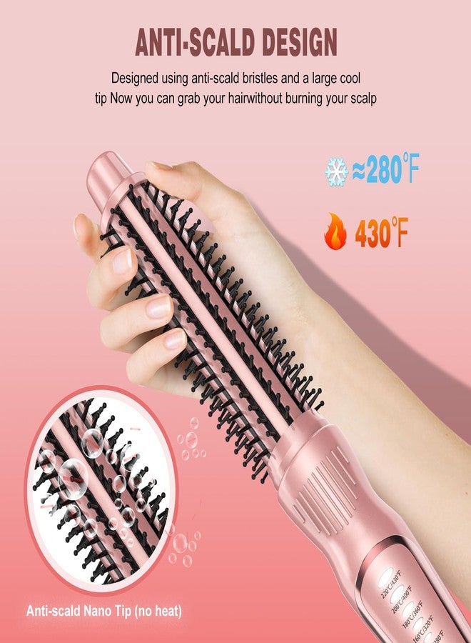 DENVEK Thermal Brush, Heated Round Brush & Curling Iron with Ceramic Ionic Technology, Hair Tools for Volumizing & Styling, Travel-Friendly Hot Comb with Adjustable Temperature（Gold 1 inch） - Image 2