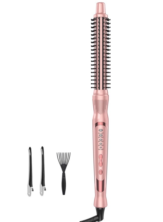 DENVEK Thermal Brush, Heated Round Brush & Curling Iron with Ceramic Ionic Technology, Hair Tools for Volumizing & Styling, Travel-Friendly Hot Comb with Adjustable Temperature（Gold 1 inch） - Image 1