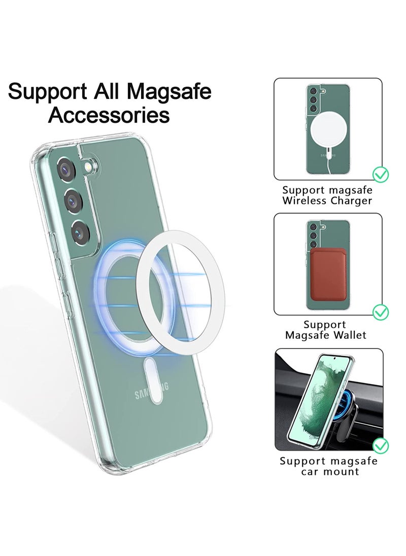YoYoTech Samsung S23 Magsafe Case 2023 Slim Thin Magnetic Cover Anti Yellowing Anti Scratch Hard Back Crystal Clear  - Image 4