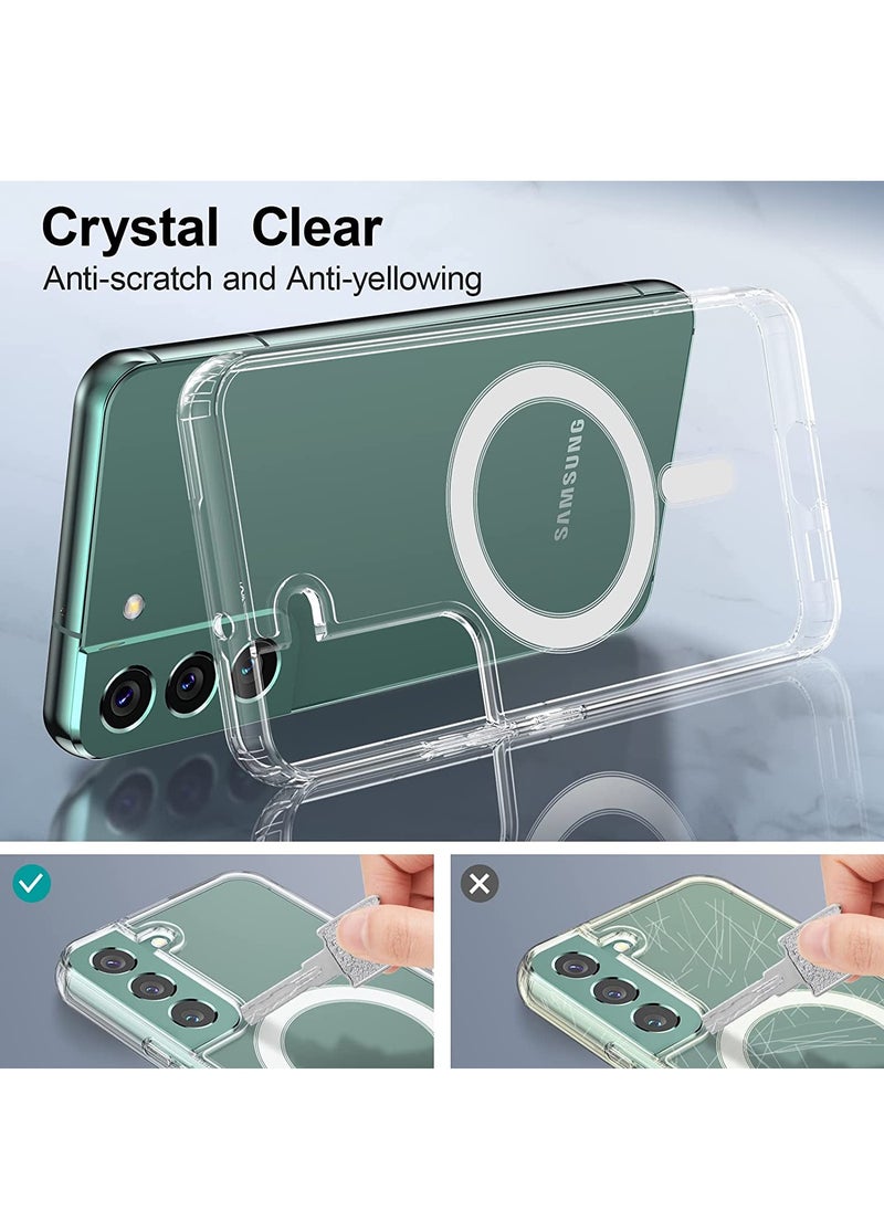YoYoTech Samsung S23 Magsafe Case 2023 Slim Thin Magnetic Cover Anti Yellowing Anti Scratch Hard Back Crystal Clear  - Image 3