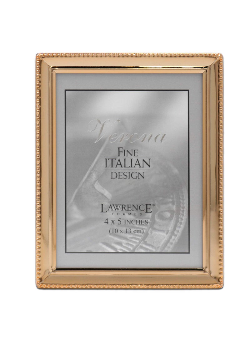 Lawrence Frames Lawrence Frames Bead Border Design 4x5 Gold 