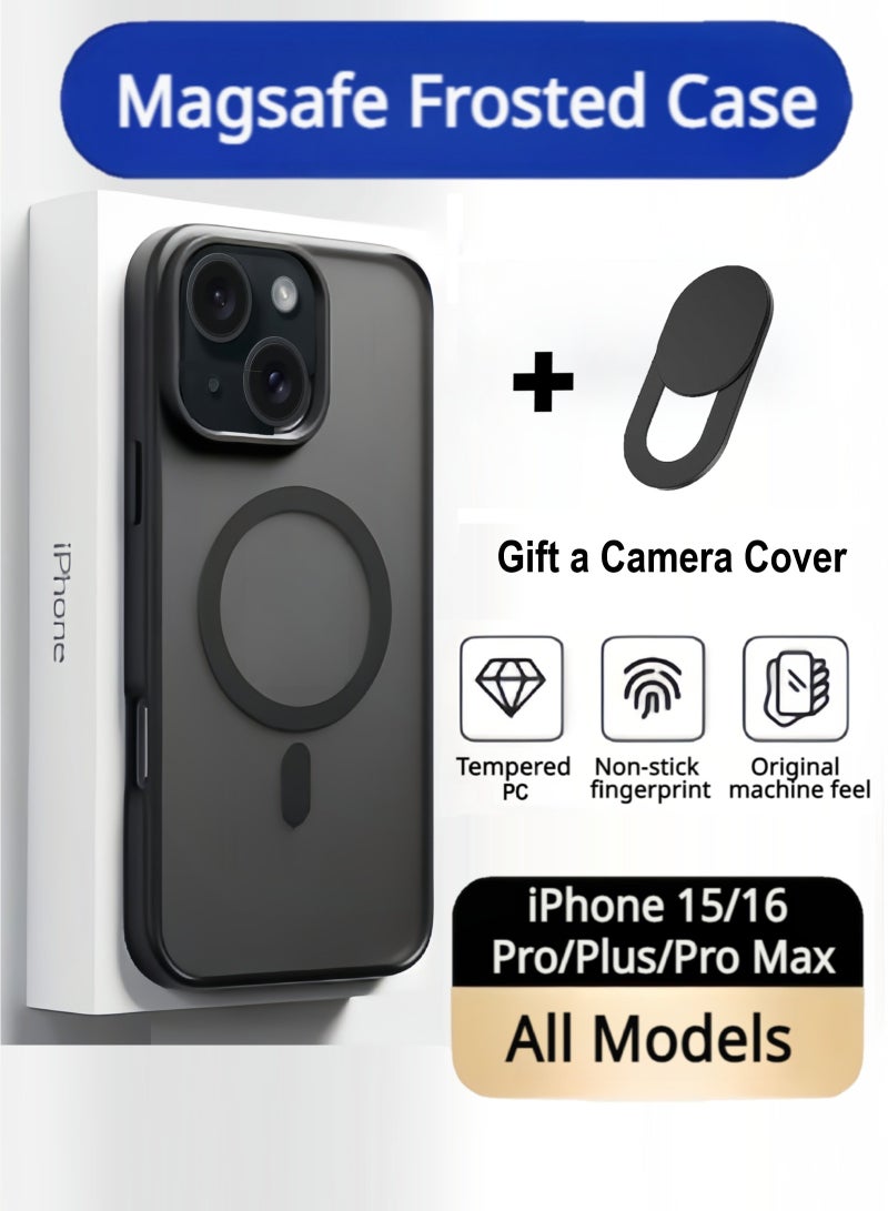 iPhone 15 Plus Case Magsafe Frosted Case With a Camera Cover,Anti Fingerprint Case - Image 1