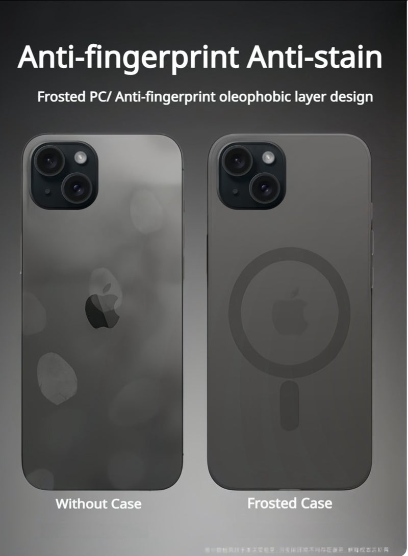 iPhone 15 Plus Case Magsafe Frosted Case With a Camera Cover,Anti Fingerprint Case - Image 2
