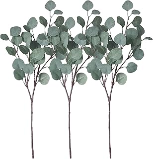 ZHIIHA ZHIIHA Artificial Eucalyptus Garland Long Silver Dollar Leaves Foliage Plants Greenery Fake Plastic Branches Greens  - Image 1
