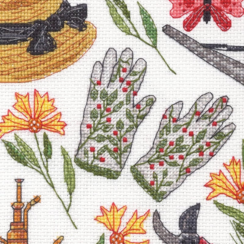 Dimensions 70-35408 Welcome Bees and Butterflies Garden Counted Cross Stitch Set, 14 Cnt. White Aida, 9" x 12" - Image 4