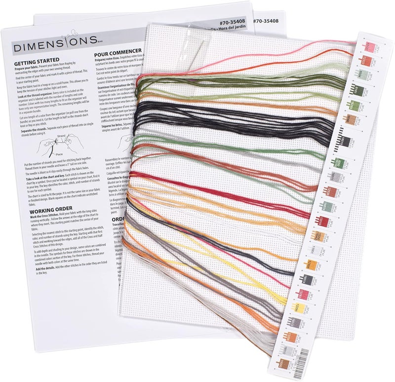 Dimensions 70-35408 Welcome Bees and Butterflies Garden Counted Cross Stitch Set, 14 Cnt. White Aida, 9" x 12" - Image 3