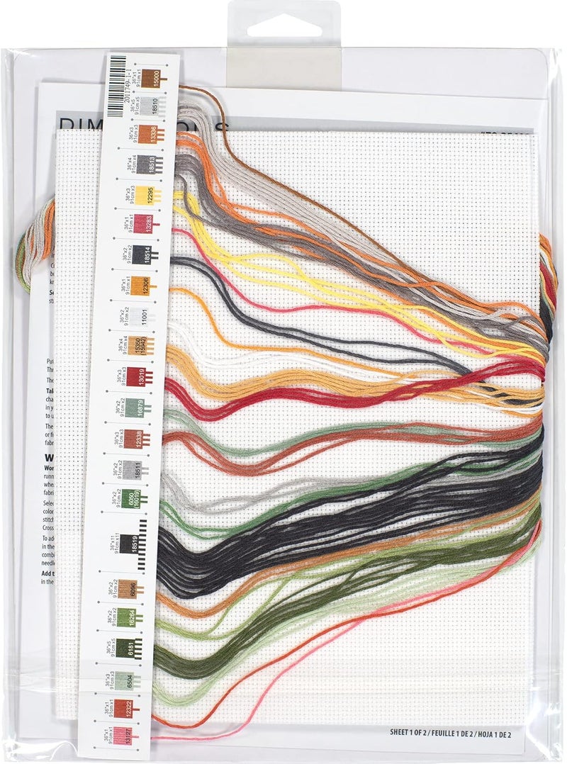 Dimensions 70-35408 Welcome Bees and Butterflies Garden Counted Cross Stitch Set, 14 Cnt. White Aida, 9" x 12" - Image 2