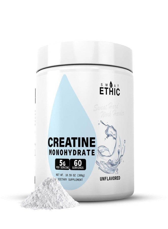 Sweat Ethic سويت إيثيك كرياتين مونوهيدرات، ٥ غرام كرياتين لكل حصة، بدون نكهة، يدعم التدريب والقوة، يمتزج بسهولة مع الماء أو أي مشروب، خالٍ من المواد المالئة، مكمل غذائي للرجال والنساء، ٦٠ حصة - Image 1