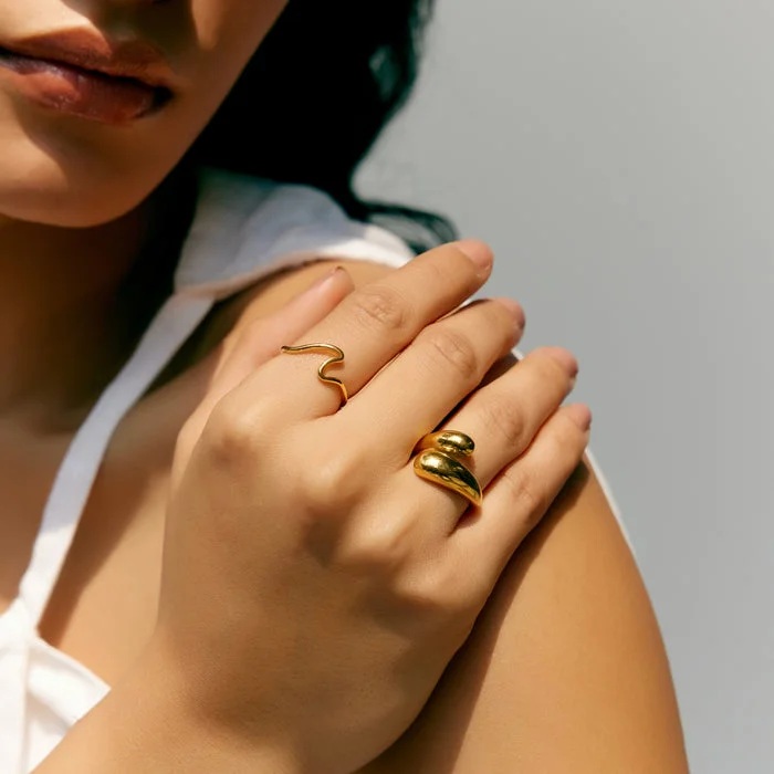 noya 18K Gold Plated Canggu Wave Ring