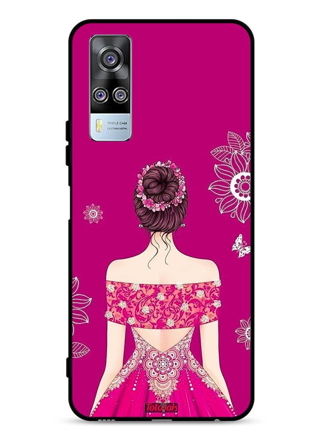 Tolwak vivo Y51 2020 Protective Case Cover Girl And Flowers Art - Image 1